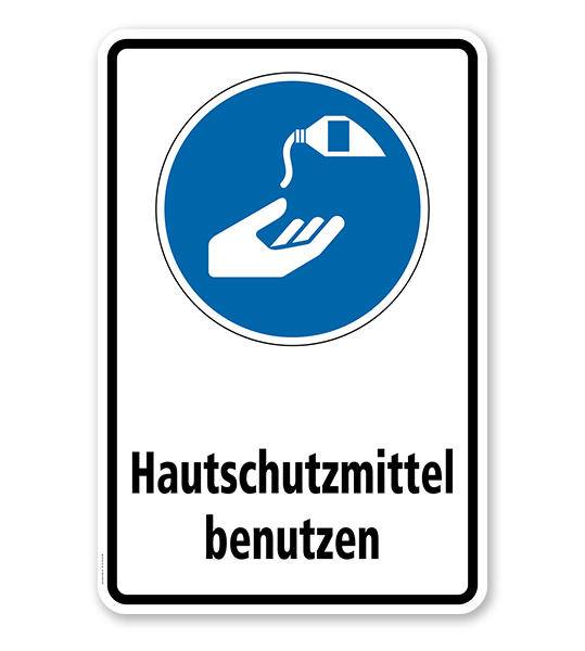 Gebotsschild Hautschutzmittel benutzen nach DIN EN ISO 7010