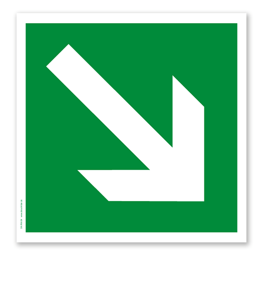 Rettungszeichen Richtungsangabe diagonal (alte Norm)