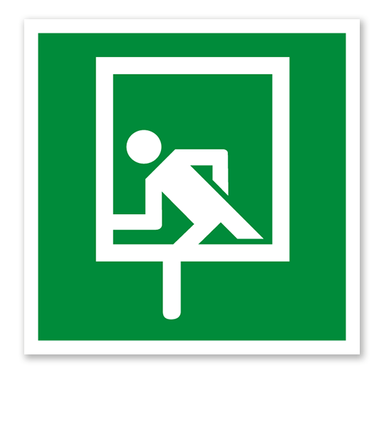 Rettungszeichen Notausstieg (alte Norm)