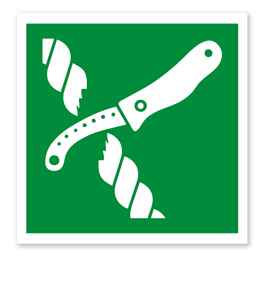 Rettungszeichen Messer für Rettungsfloßausrüstung nach DIN EN ISO 7010 - E 035