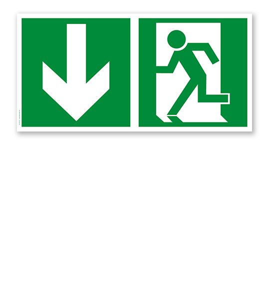 Fluchtwegschild Rettungsweg links unten (alte Norm)