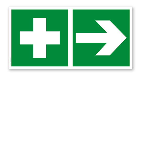 Fluchtwegschild Erste Hilfe rechts (alte Norm)