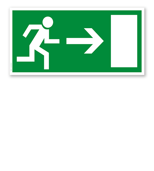Fluchtwegschild Rettungsweg / Notausgang rechts (alte Norm)