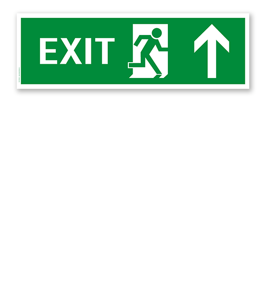 Fluchtwegschild / Rettungsschild Exit aufwärts