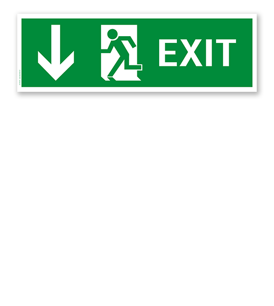 Fluchtwegschild / Rettungsschild Exit abwärts
