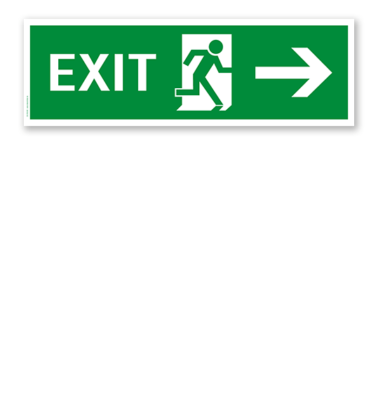 Fluchtwegschild / Rettungsschild Exit rechts