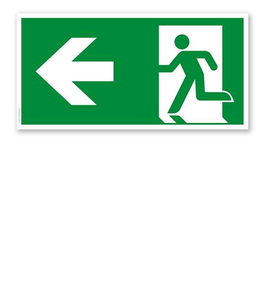 Fluchtwegschild Rettungsweg links nach DIN EN ISO 7010 - E 001-1