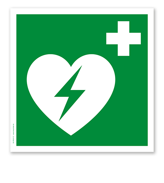 Rettungszeichen Automatisierter externer Defibrillator nach DIN EN ISO 7010 - E 010