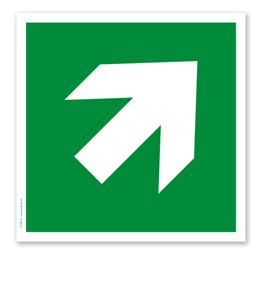 Rettungszeichen Richtungsangabe diagonal nach DIN EN ISO 7010