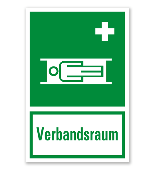 Rettungszeichen Verbandsraum nach BGV A8 - E013 - Kombi