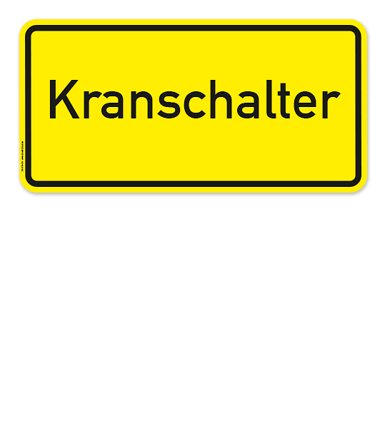 Textschild Kranschalter