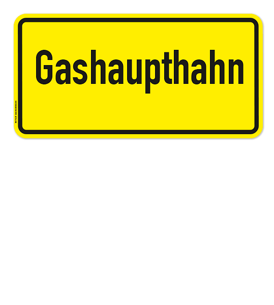 Textschild Gashaupthahn