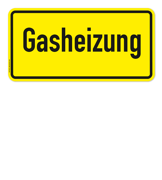 Textschild Gasheizung