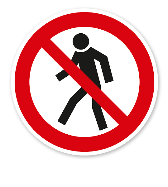 Verbotszeichen Für Fußgänger verboten nach BGV A8 - P03