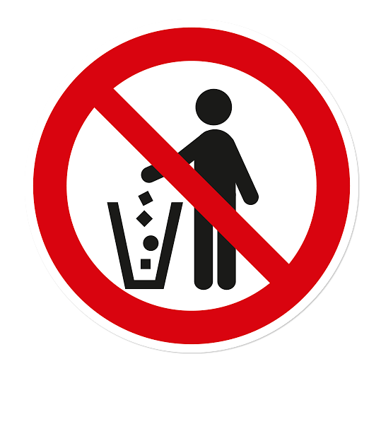 Verbotszeichen Abfälle einwerfen verboten