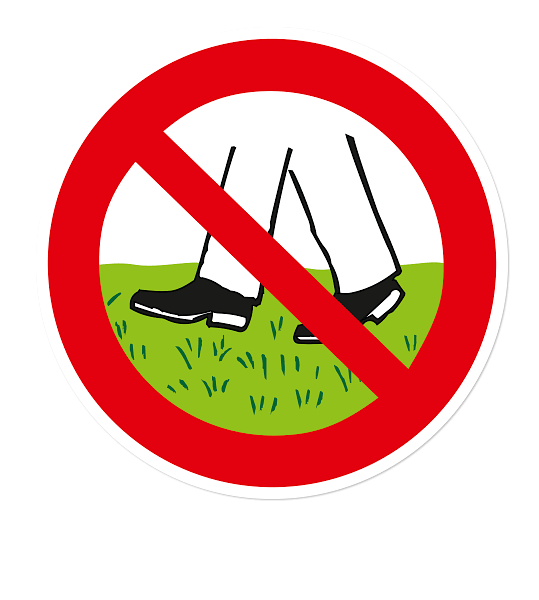 Verbotszeichen Rasen betreten verboten 2