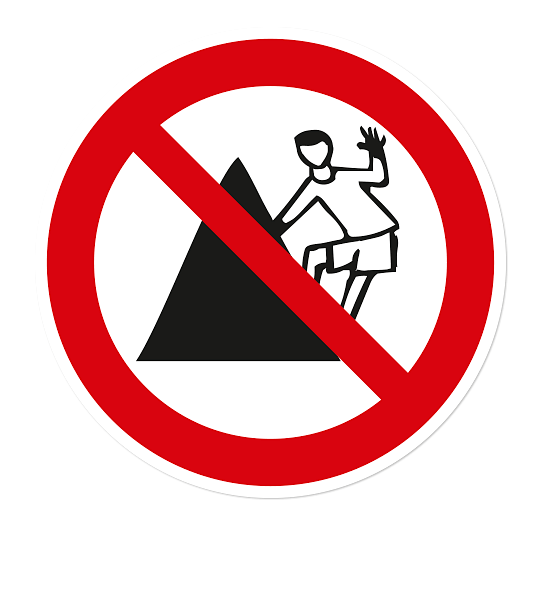 Verbotszeichen Auf Denkmäler klettern verboten