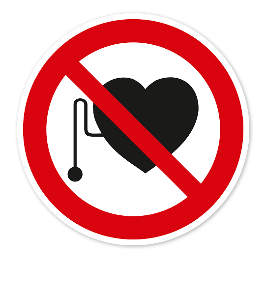 Verbotszeichen Verbot für Personen mit Herzschrittmacher nach BGV A8 - P11