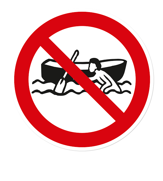 Verbotszeichen Schwimmen, Baden, Waserfahrzeuge verboten