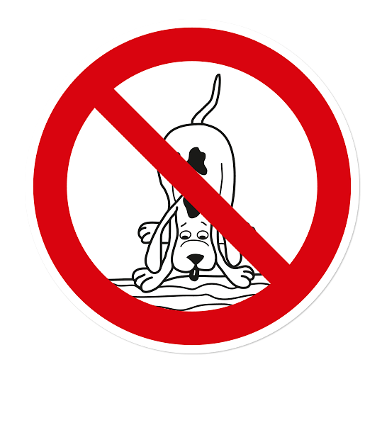 Verbotszeichen Keine Wasserstelle für Hunde