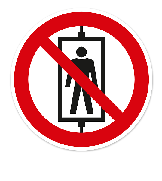Verbotszeichen Personenbeförderung (Seilfahrt) verboten nach BGV A8 - P13