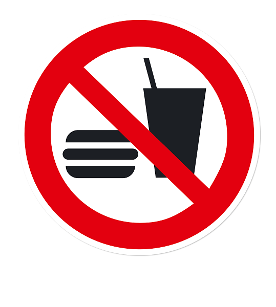 Verbotszeichen Essen und Trinken verboten nach DIN EN ISO 7010 - P 022