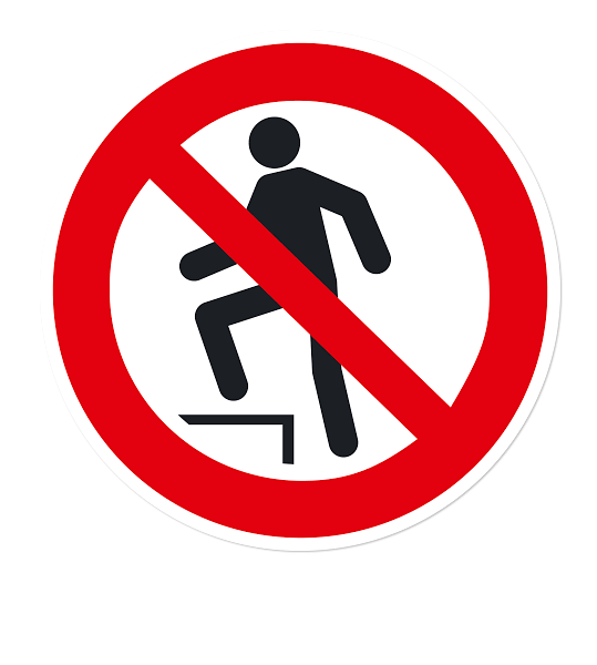 Verbotszeichen Aufsteigen verboten nach DIN EN ISO 7010 - P 019