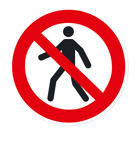 Verbotszeichen Für Fußgänger verboten nach DIN EN ISO 7010 - P 004