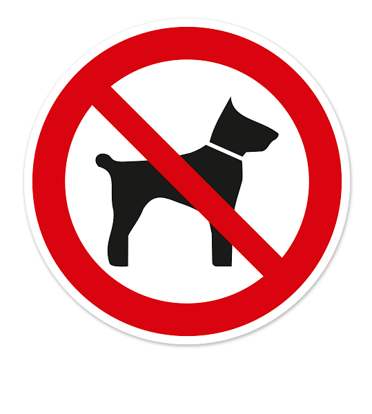 Verbotszeichen Mitführen von Tieren verboten nach BGV A8 - P14
