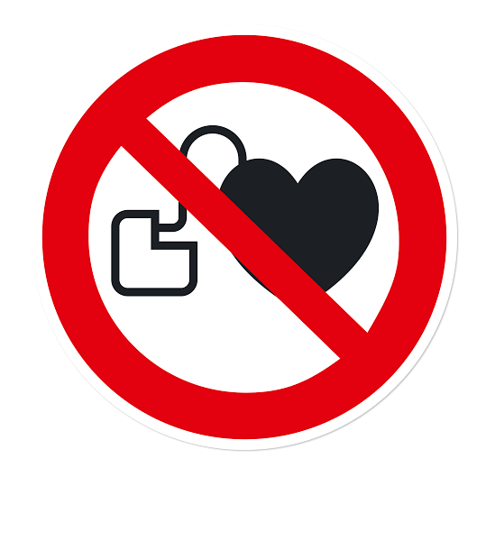 Verbotszeichen Kein Zutritt für Personen mit Herzschrittmachern nach DIN EN ISO 7010 - P 007