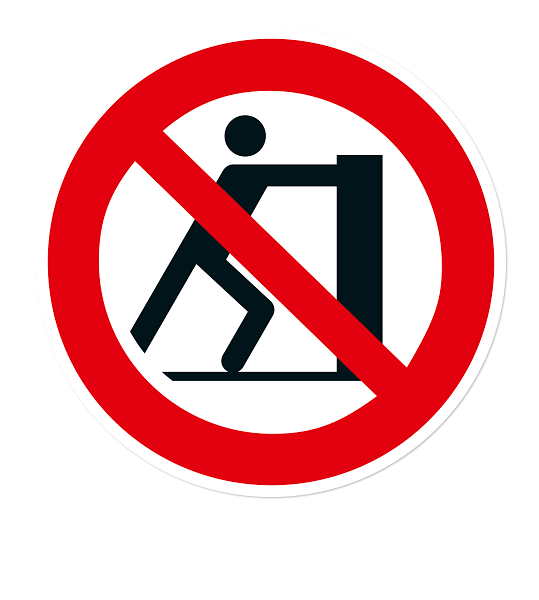 Verbotszeichen Schieben verboten nach DIN EN ISO 7010 - P 017