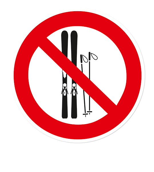 Verbotszeichen Ski abstellen verboten
