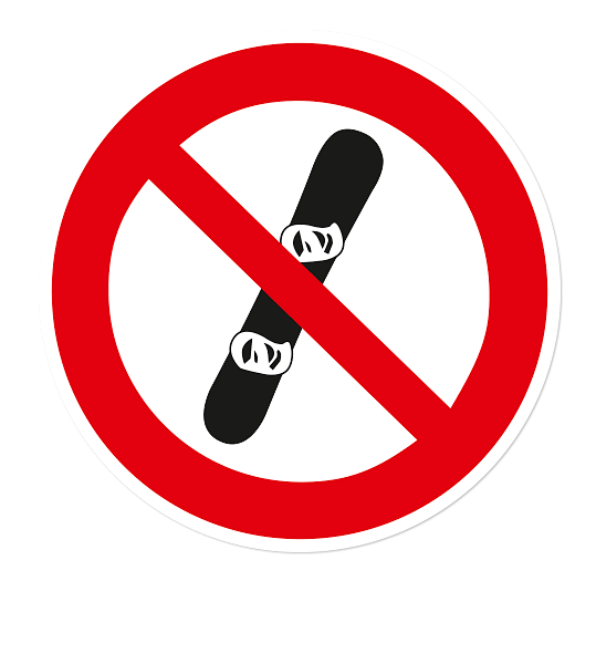 Verbotszeichen Keine Snowboards erlaubt