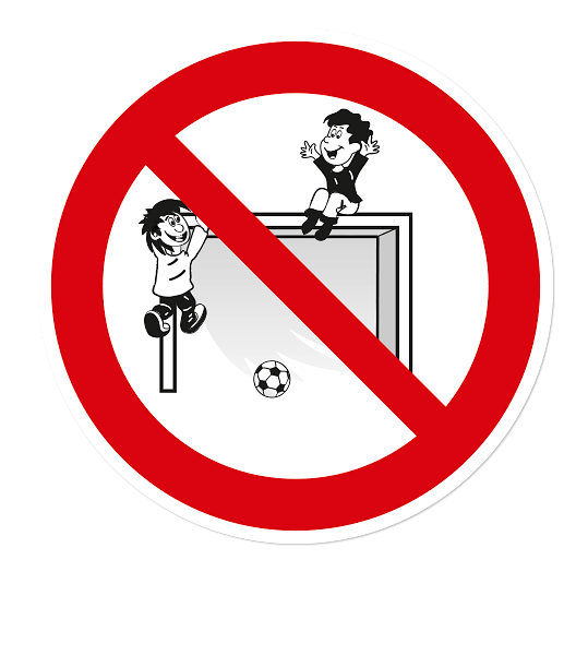 Verbotszeichen Auf Bolzplatztore klettern verboten