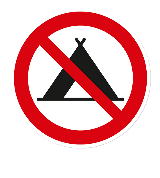 Verbotszeichen Camping verboten