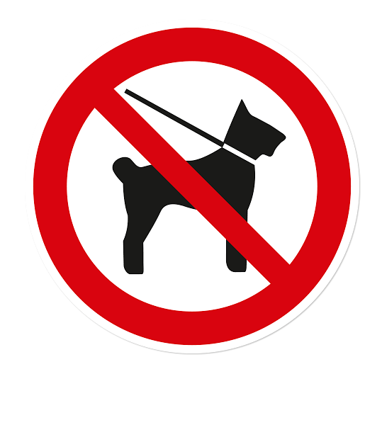 Verbotszeichen Für Hunde verboten – auch an der Leine