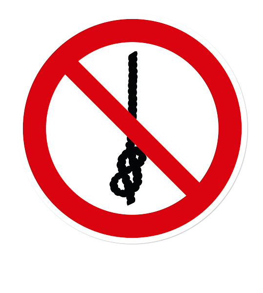 Verbotszeichen Knoten von Seilen verboten nach DIN EN ISO 7010 - P 030