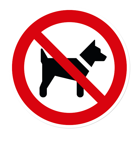 Verbotszeichen Mitführen von Hunden verboten nach DIN EN ISO 7010 - P 021