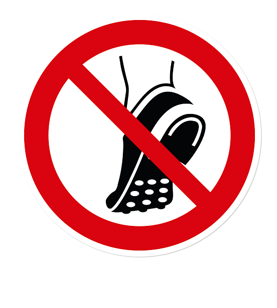 Verbotszeichen Metallbeschlagenes Schuhwerk verboten nach DIN EN ISO 7010 - P 035