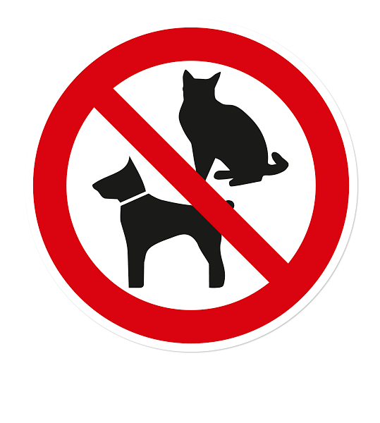 Verbotszeichen Hunde und Katzen verboten