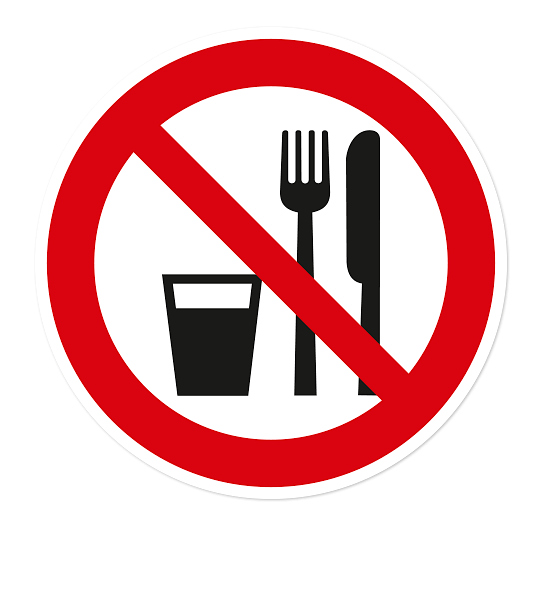 Verbotszeichen Essen und Trinken verboten nach BGV A8 - P19