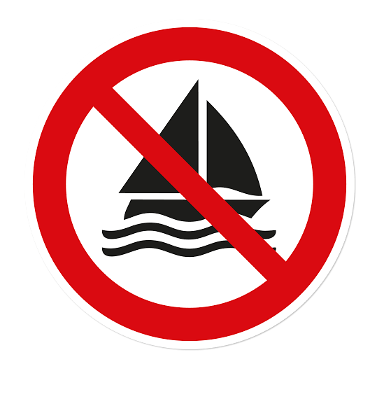 Verbotszeichen Segeln verboten nach DIN ISO 20712 - WSP006