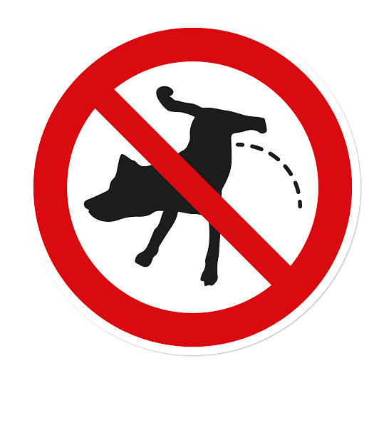 Verbotszeichen Hunde dürfen hier nicht urinieren