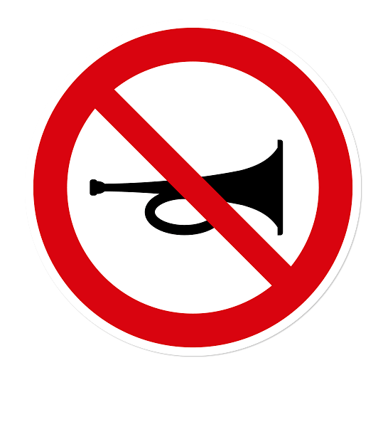 Verbotszeichen Tröten verboten
