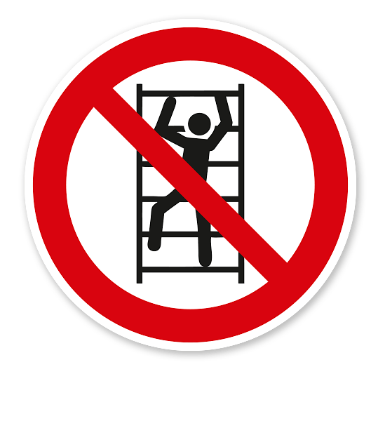 Verbotszeichen Aufsteigen / Klettern verboten nach DIN EN ISO 7010 - P 009