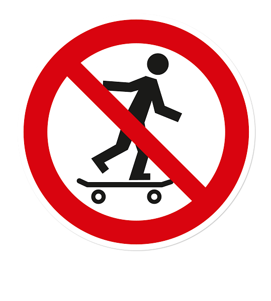 Verbotszeichen Skateboarden verboten
