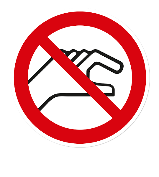 Verbotszeichen Hineinfassen ist verboten