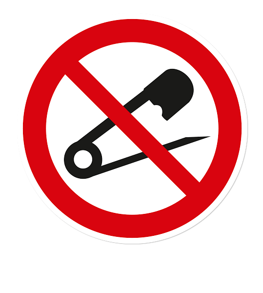 Verbotszeichen Keine Nadeln einstechen nach DIN 4844-2