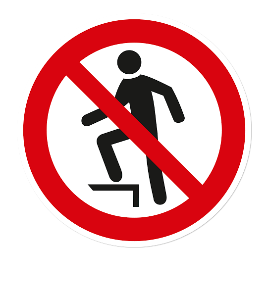 Verbotszeichen Aufsteigen verboten