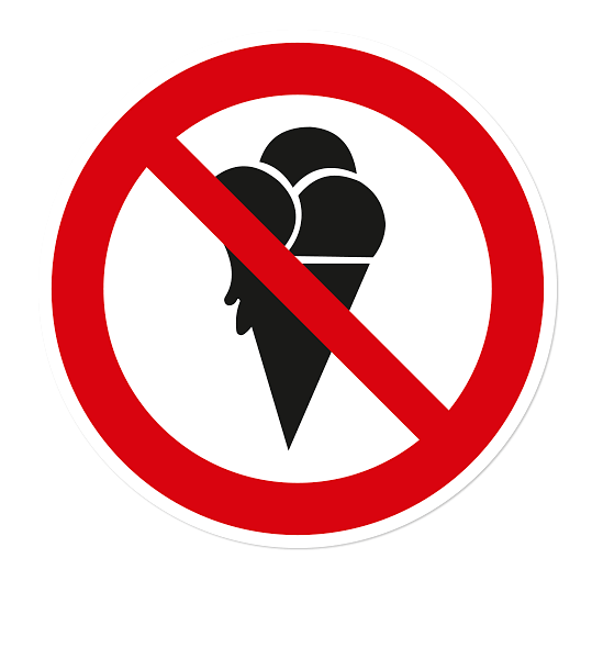 Verbotszeichen Eis essen verboten